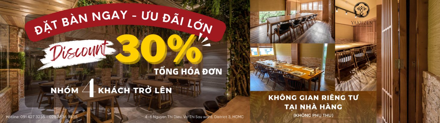 Tân niên rộn ràng với ưu đãi giảm 30% tổng bill cho nhóm từ 4 khách trở lên